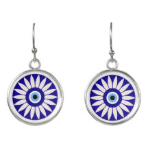 Blue Floral Evil Eye Talisman Orings