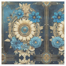 Blue Floral Fabric Seamless Pattern For Sewing Stoff