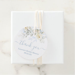 Blue Floral Favor Tags Geschenkanhänger