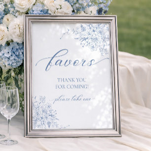 Blue Floral Fevor Poster