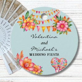 Blue Floral Fiesta Mexican Wedding Vielen Dank Geschenkanhänger