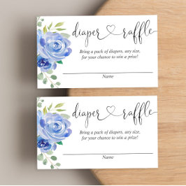 Blue floral garçon baby shower de la couche cartes