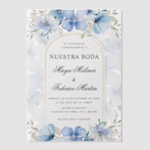 Blue Floral Garden Nuestra Boda Spanish Wedding