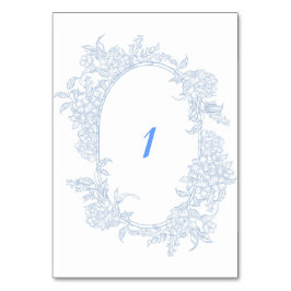 Blue Floral Gerahmt Wedding Tischnummer