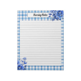 Blue Floral Gingham_ Nährwertangaben Notizblock