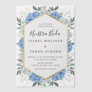 Blue Floral Gold Blätter Nuestra Boda Wedding
