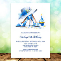 Blue Floral High Heel Shoes Birthday Party