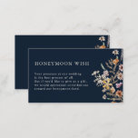 Blue Floral Honeymoon Wish Enclosure Card Begleitkarte<br><div class="desc">Diese stilvolle und elegante Flitterwochen-Wunschzettel mit prächtigen handbemalten Aquarellbäumen-Wildblumen,  die als hübsches Bouquet für den Frühling,  den Sommer oder Hochzeiten im Herbst eingerichtet sind. Finden Sie passende Artikel in der Hochzeitskollektion der Navy Blue Boho Wildblume.</div>