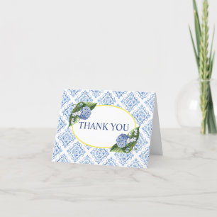 Blue Floral Hydrangea Dankeschön Card Dankeskarte