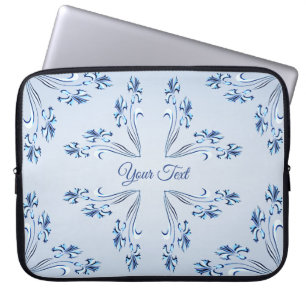 Blue Floral Laptop Sleeve