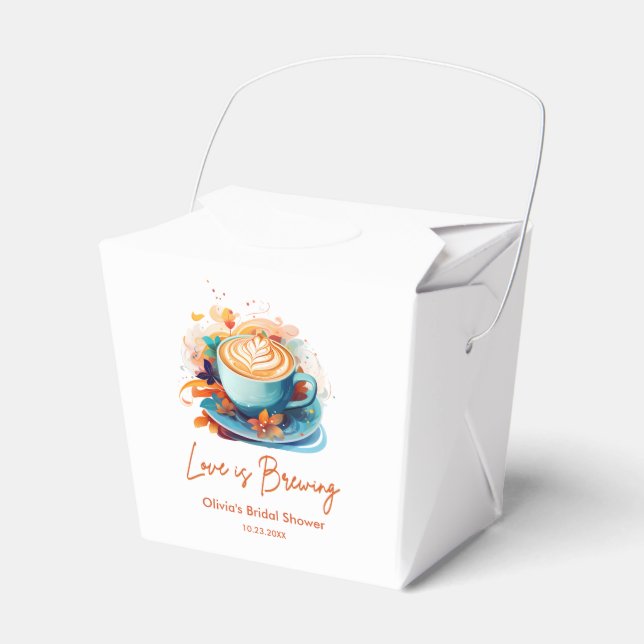 Blue Floral Liebe ist das Brechen Coffee Brautpart Geschenkschachtel (Vorderseite)