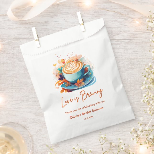 Blue Floral Liebe ist das Brechen Coffee Brautpart Geschenktütchen (Ausgeschnitten)