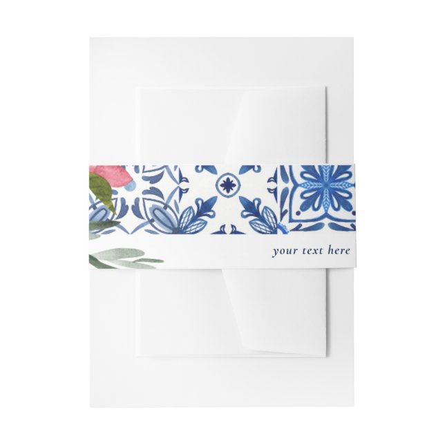 Blue Floral Mamma Mia Einladungsbanderole (Vorderseite Beispiel)