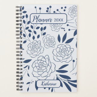 Blue Floral Monochrome Name And Year