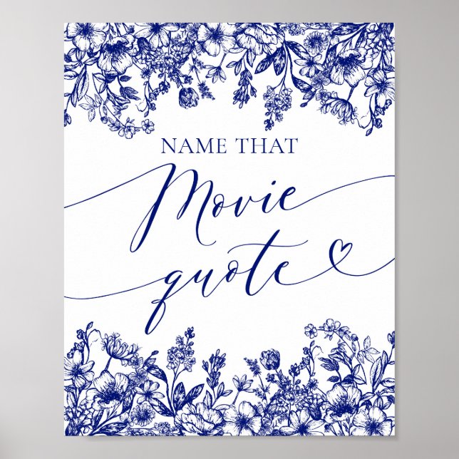 Blue Floral Name, dass Movie Zitat Dusche Spielzei Poster (Vorne)