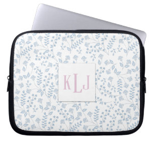 Blue Floral Neopren Laptop Schlauch 10 Zoll Laptopschutzhülle