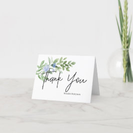 Blue Floral Personalisiert Dankeschön Card Dankeskarte