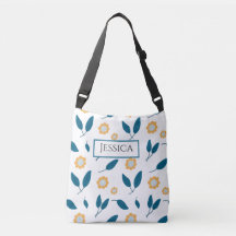 Blue Floral Personalized Name 