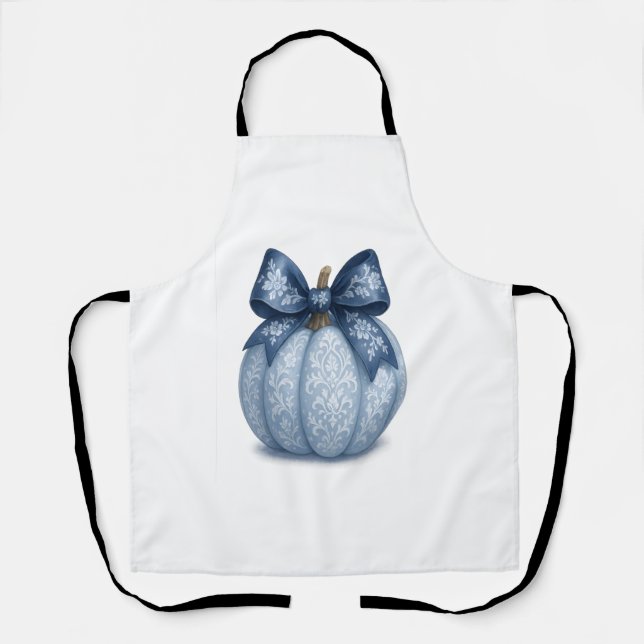 Blue Floral Pumpkin Schürze (Vorderseite)