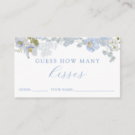 Blue Floral rät wie viele Kisses Game Card Begleitkarte