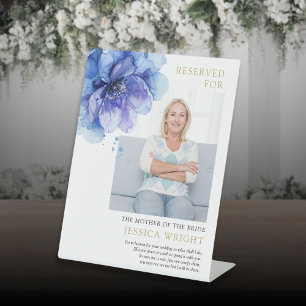Blue Floral Reserviert für eine Hochzeit im Foto R Sockelschild