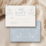 Blue Floral Romantic Calligraphy Garden Wedding RSVP Karte<br><div class="desc">Complete your timeless wedding invitation suite with this Classic French chinoiserie RSVP card. Featuring delicate blue botanical florals, romantic calligraphy, and refined Victorian typography, this elegant response card offers a traditional and heirloom-inspired way for guests to reply. The front includes: • Graceful “Kindly RSVP” calligraphy header • Elegant serif response-by...</div>