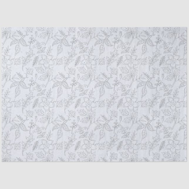 Blue Floral Series Design 12 Seidenpapier (Vorderseite)
