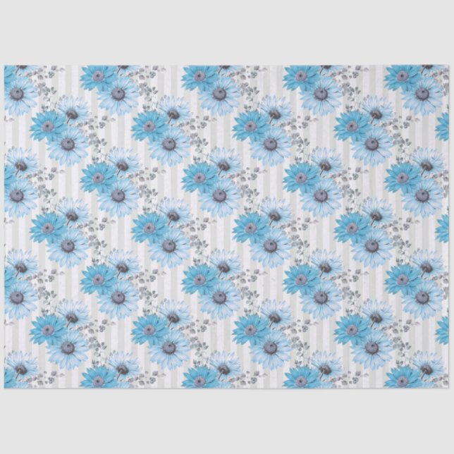 Blue Floral Series Design 6 Seidenpapier (Vorderseite)