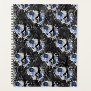 Blue Floral Skull Series Design 1