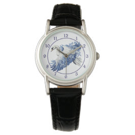 Blue Floral Swan Armbanduhr