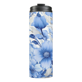 Blue Floral Symphony Thermosbecher