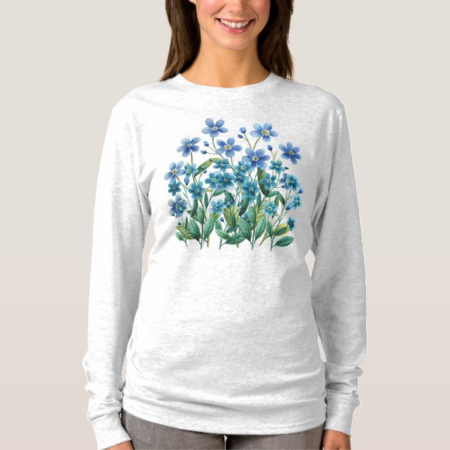 Blue Floral  T-Shirt (Vorderseite)