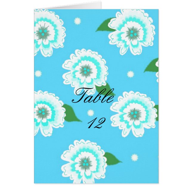 Blue Floral Table Cards (Vorne)