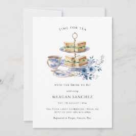 Blue Floral Tee Cup | Tea Sandwiches Brautparty Einladung