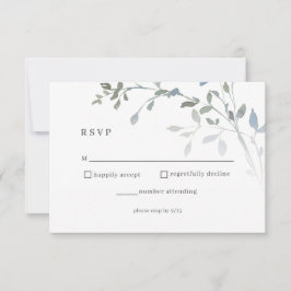 Blue Floral UAWG Wedding Card RSVP Karte
