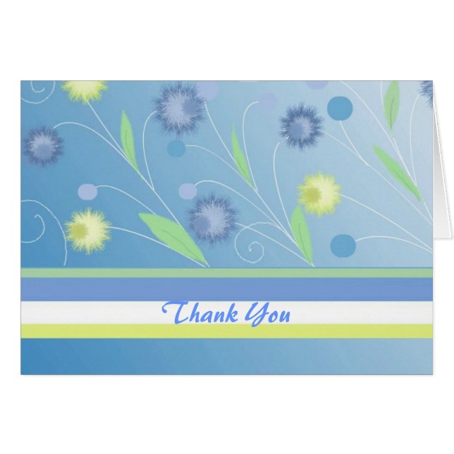 Blue Floral Vielen Dank (Vorderseite (Horizontal))