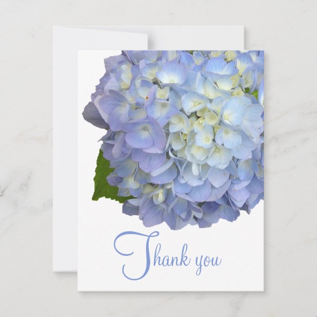 Blue Floral Vielen Dank, dass Sie leere Flachkarte Dankeskarte (Vorderseite)