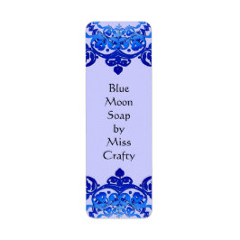 Blue Floral Vintag Art Custom Labels