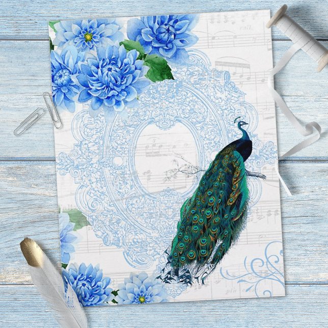 Blue Floral Vintag Peacock Scrapbook (Von Creator hochgeladen)