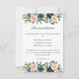 Blue Floral Watercolor Details Beilage Karte