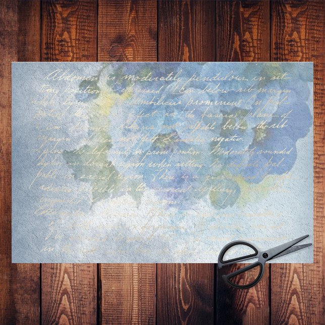 Blue Floral Watercolor Poppies Decoupage Seidenpapier (Von Creator hochgeladen)