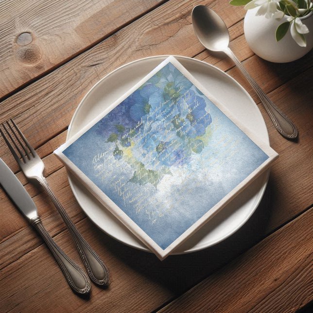 Blue Floral Watercolor Poppies Decoupage Serviette (Von Creator hochgeladen)