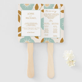 Blue Floral Wedding Fächer