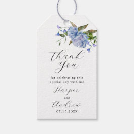 Blue Floral Wedding Vielen Dank Geschenkanhänger
