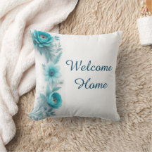 Blue floral Welcome Zuhause, Welcome Zuhause dekor