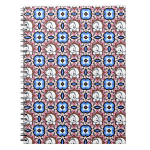 Blue Floral Westie Notizblock