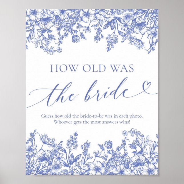 Blue Floral Wie alt war das Spiel mit der Brautdus Poster (Vorne)