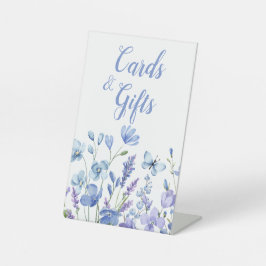 Blue Floral Wildblume Brautparty Karten Geschenke Sockelschild