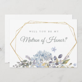 Blue Floral wird mein Ehrenkartenmator sein Einladung