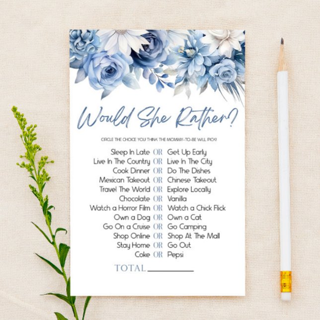 Blue Floral würde sie eher Baby Dusche Spiel (Von Creator hochgeladen)